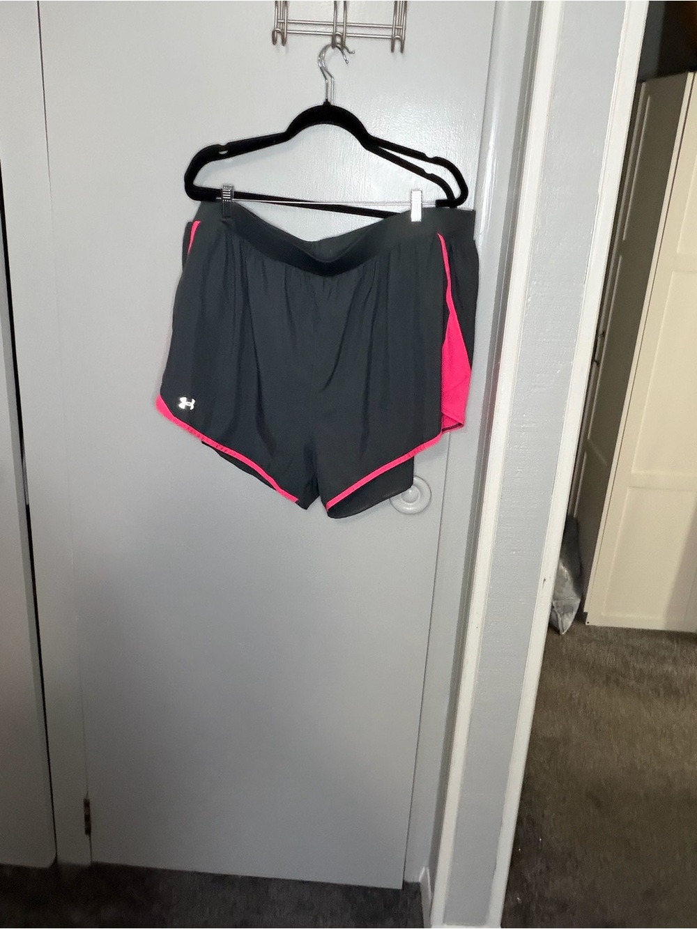 Under Armour Black Shorts with Hot Pink Trim
